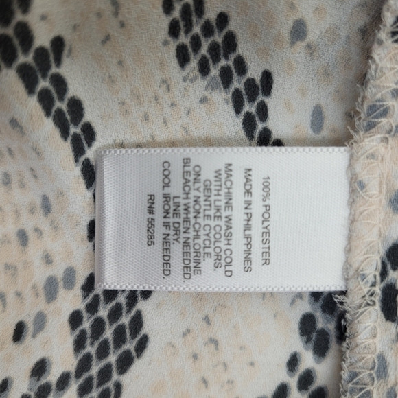 Express Portofino snakeskin ivory pale pink sleeveless collar button up shirt SP - Picture 11 of 11